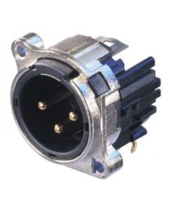 Neutrik Xlr 3 Pin Male Chassis B Series Horz Nc3mbh Connector