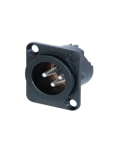 Neutrik Xlr 3 Pin Male Chassis Dlx Black Body Nc3md-lx-bag Connector