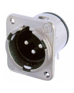 Neutrik Xlr 3 Pin Male Chassis Rear Insert Hoz Pcb Mount Nc3mdm3-h