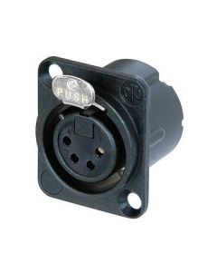 Neutrik Nc4fd-lx-bag, Xlr 4 Pin Connector, Female Chassis Dlx Black Body 