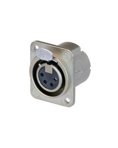 Neutrik Xlr, 4 Pin Female Chassis Dlx Tapped Hole, Nc4fd-lx-m3