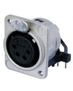 Neutrik Xlr 4 Pin Female Chassis Rear Insert Hoz Pcb Mount Nc4fdm3-h-d