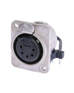 Neutrik Xlr 5 Pin Female Chassis Rear Insert H/ Pcb Mount Nc5fdm3-h-d