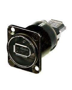 Neutrik Na1394-6-w-b Firewire Adaptor Blk Female A To A D/chassis