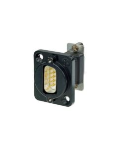 Neutrik Nadb9mf-b D-sub 9 Pin Feedthrough M-f Black Body Connector