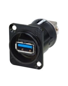 Neutrik Reversible Usb 3.0 Feed Through Adapter Black Housing Nausb3-b