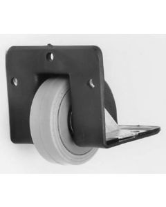 Pair Of 50mm / 2" Grey Corner Castors With Angled Housing W2001