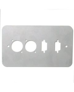 Double Gang Plate Silver Punched For 2 X Xlr/2 X 15d Rounded Corners 84511-15d-rcs