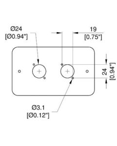 Double Gang Plate White Punched For 2 X Xlr Rounded Corners 83511-rcw