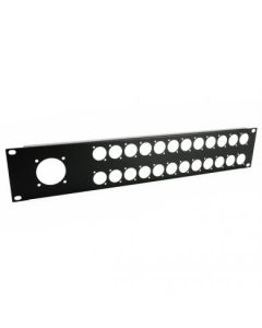 2u Rack Panel - Punched For 24 X Neutrik + 1 Socapex R1269/2uk/24-1