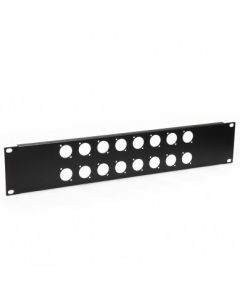 2U Rack Panel Punched For 16 x XLR or Speakon R1269/2UK/16