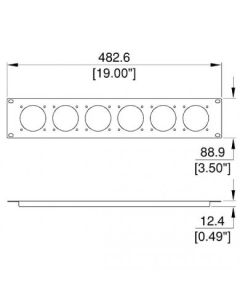 2u Rack Panel Punched For 6 X 16amp Connectors R1268/2uk-721