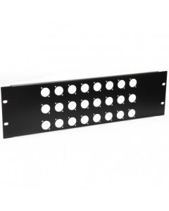 3u 19-inch Rack Panel Punched For 24 X Xlr Or Speakon, R1269/3uk/24