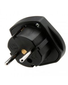 9906 Travel Adapter Black 240v 10amp Uk 3-pin To Euro 2 Pin 9906--b