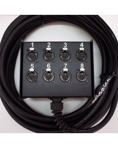 6m Multiway 8 Way Male - Female Xlr Multicore Stage Box To Tails