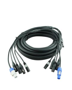 25 Metre Stealth Series 2 Dmx Nc3mxxbag - Fxxbag 1 3core 2.5mm Mains Power P Con A-b & 3 X Cat5e Ne Lec5d25p25