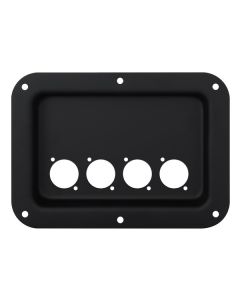 Recess Dish Punched For 4 X D-series Connectors Black D024k
