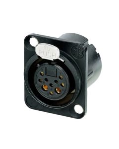 Neutrik Xlr 10 Pin Female Chassis Dlx Black Body Gold Pins Nc10fd-lx-b