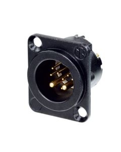 Neutrik Xlr 10 Pin Male Chassis Dlx Black Body Gold Pins Nc10md-lx-b