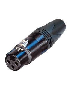 Neutrik Xlr 3 Pin Female Cable For 8mm-10mm Cable O.d Black Body Nickel Contacts Nc3fxx-14-bag-d