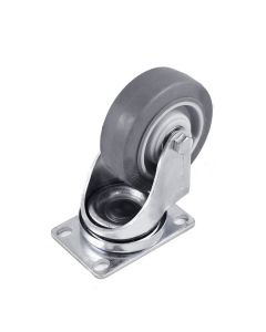 89mm / 3.5" Grey Soft Rubber Swivel Braked Castor 6355srtb