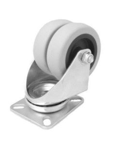 76mm / 2.99" Grey Swivel Braked Double Wheel Castor W9275/b