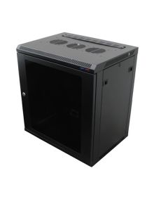 Wall Mount Rack Enclosure 12u 450mm/17.72 Inch Deep M6 Rack Rail Black Glass Door R6412-m6