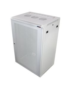 Wall Mount Rack Enclosure 18u 450mm/17.72 Inch Deep M6 Rack Rail White Perforated Door R6418v-w-m6