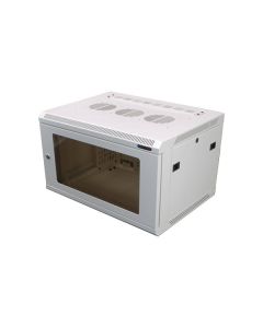 Wall Mount Rack Enclosure 6u 450mm/17.72 Inch Deep 1032 Rack Rail White Glass Door R6406w-1032