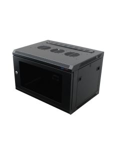 Wall Mount Rack Enclosure 6u 450mm/17.72 Inch Deep M6 Rack Rail Black Glass Door R6406-m6