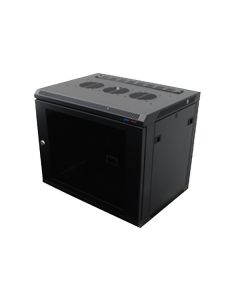 Wall Mount Rack Enclosure 9u 450mm/17.72 Inch Deep M6 Rack Rail Black Glass Door R6409-m6