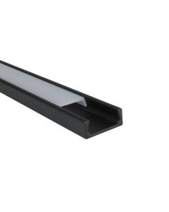 Black 1m 6mm Aluminium Profile For Led Flex Ledal06b