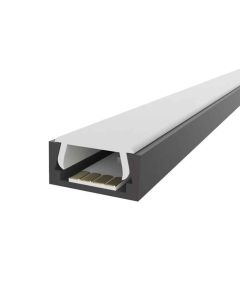 Black 2m 6mm Aluminium Profile For Led Flex, Ledal06m2b