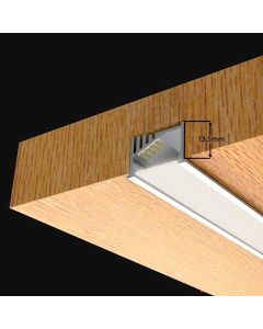 Recessed LED Profile, 1m Kit 19mm Wide With Internal Angle Mount Ledal42