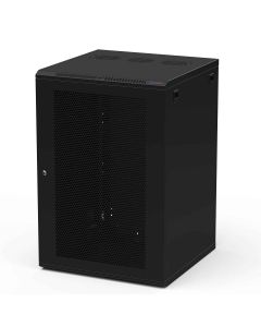 Wm Rack 600mm X 18u, Vented Door 10-32 Black. R6618v-1032