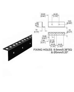 14u Full Hole Rack Strip With Square Holes 2mm/0.08" R0863/2mm-14