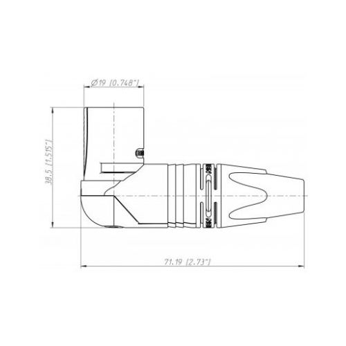 Neutrik Xlr 7 Pin Male Right Angle Cable Nc7mrx Connector