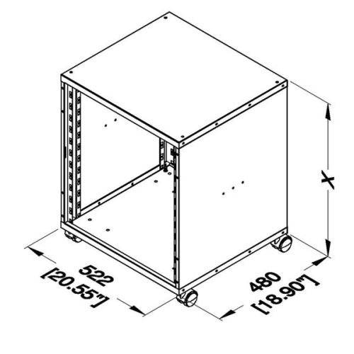 28u 19 Inch 10/32 Flat Pack Rack Cabinet 480mm/18.9" Deep R8500-28