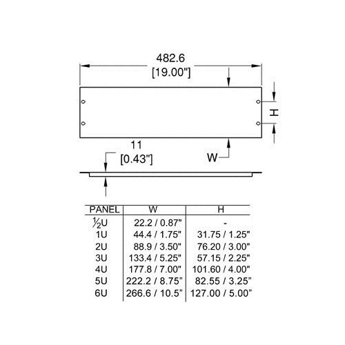 6u Flanged 19in Rack Panel Blank R1268/6uk