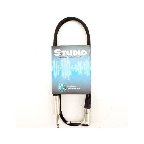 1m Comus Black Guitar Instrument Cable With Neutrik Connectors