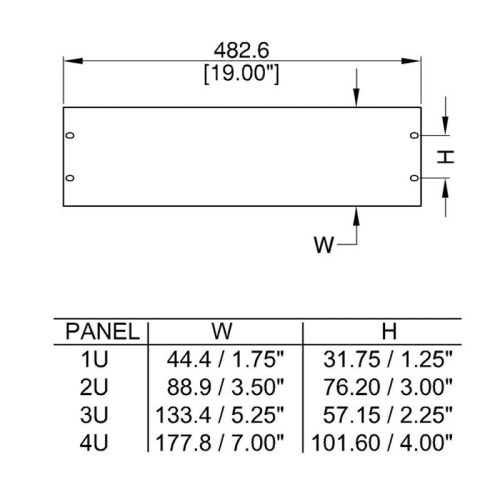 2u Rack Panel Black R1285/2uk