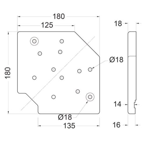 Universal Wheel Plate For 100mm / 4" Castors W9980