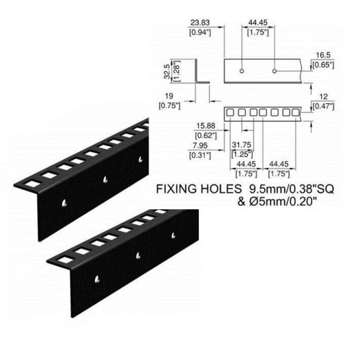 28u Full Hole Rack Strip With Square Holes 2mm/0.08" R0863/2mm-28