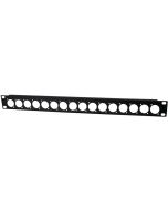 1u 19-inch Rack Panel Punched For 16 X Xlr Or Speakon R1269/1uk/16