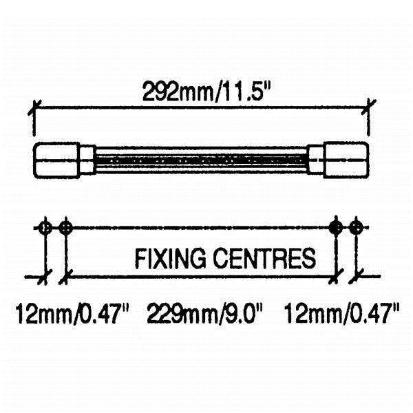 Strap Handle 292mm/11.5in With Metal End Caps H1195