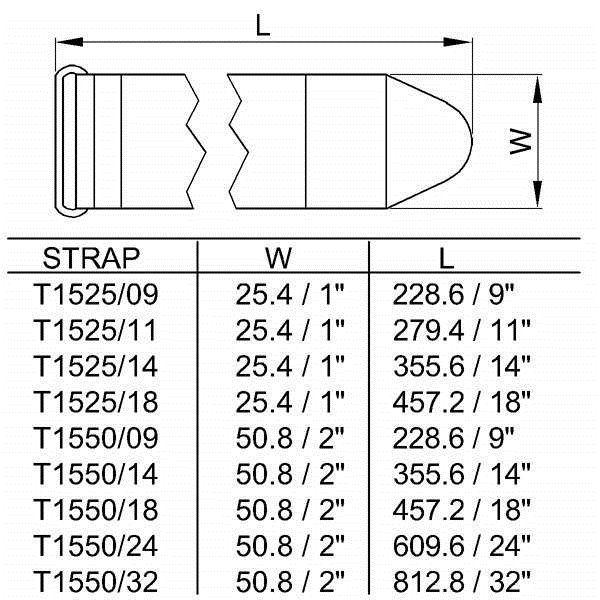 Hook & Loop Cable Tie Black 50.8mm/457.2mm T1550/18