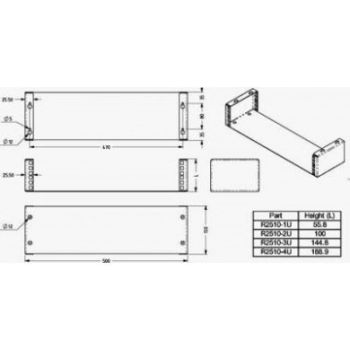 1u Rack Wall Bracket Or Drawer Support R2510-1u