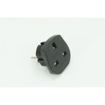 9906 Travel Adapter Black 240v 10amp Uk 3-pin To Euro 2 Pin 9906--b
