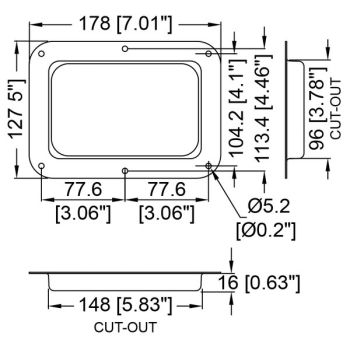 Recess Dish Plain Zinc 178 X 127mm To Suit Tour Labels D2101z