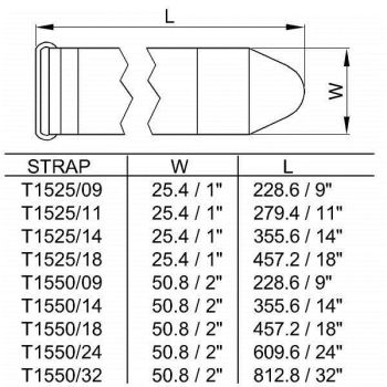 Hook & Loop Cable Tie Black 50.8mm/457.2mm T1550/18